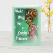 Sweet African American Princess Birthday Kaart (Gele Bloem)
