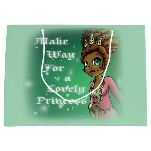 Sweet African American Princess Birthday Large Cadeautasje (Voorkant)