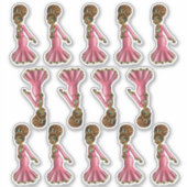 Sweet African American Princess Sticker (Voorkant)