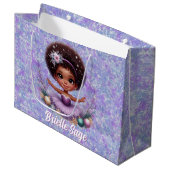 Sweet Afro Puff Paarse Ballerina Girl Holiday Groot Cadeauzakje (Voorkant Gekanteld)