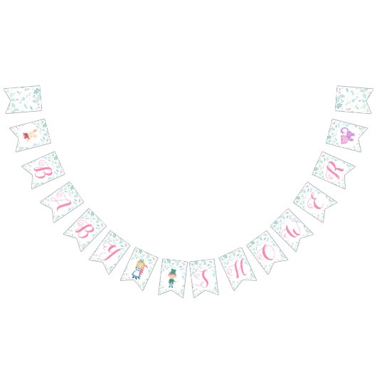 Sweet Alice in Wonderland thema baby shower Vlaggetjes (Alle)