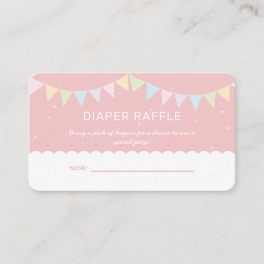 Sweet Alpaca Llama Meisje Baby shower Luier Raffle Informatiekaartje (Voorkant)