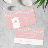 Sweet Alpaca Llama Meisje Baby shower Luier Raffle Informatiekaartje
