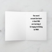 SWEET ALPACA ZEGT: *HAPPY 2e BIRTHDAY"-kaart Kaart (Binnen)