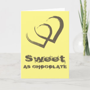 Sweet als Chocolate Heart Yellow Valentijn Day Feestdagen Kaart