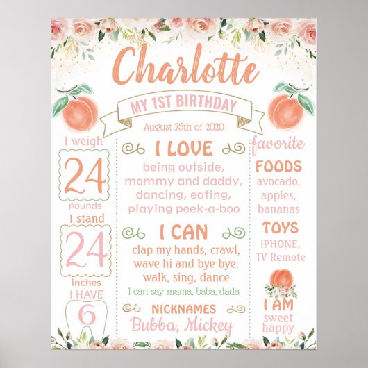 Sweet als een piek Mijlsteen voor eerste verjaarda Poster (Voorkant)