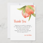 Sweet als Peach Birthday Party Dank u wel Invitati Kaart (Voorkant)