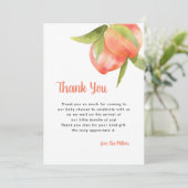 Sweet als Peach Birthday Party Dank u wel Invitati Kaart (Staand voorkant)