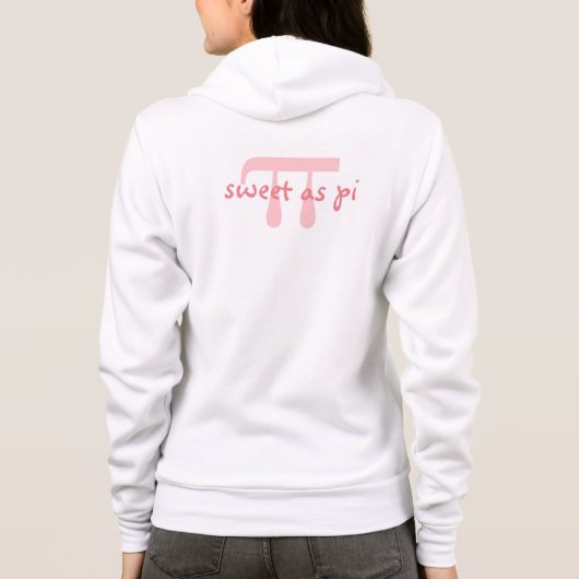 Sweet als Pi Pink Wiskunde Geek Hoodie (Achterkant)