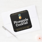 Sweet Ananas Symbool Soja Kaarsen Labels Zwart (Envelop)