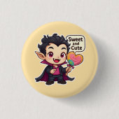  "Sweet and Cute" Chibi Vampire Button (Voorkant)