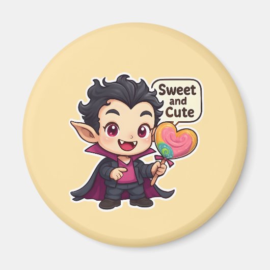 "Sweet and Cute" Chibi Vampire Magnet (Voorkant)