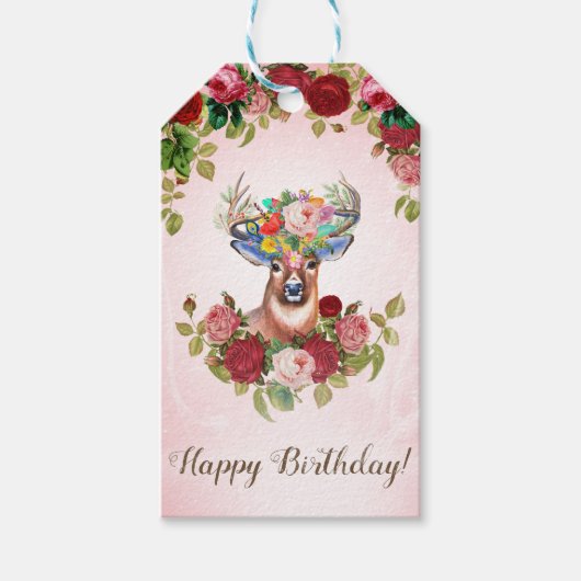 Sweet and Pink Elegant Floral Roos Beste Cadeaulabel (Voorkant)