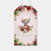 Sweet and Pink Elegant Floral Roos Beste Cadeaulabel (Achterkant)