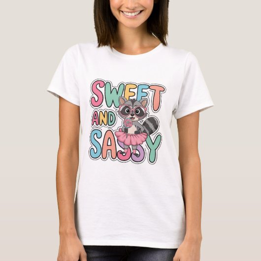 Sweet and Sassy Raccoon T-shirt (Voorkant)