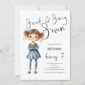 Sweet and Sassy Seven Girl Age 7 Verjaardag Kaart (Voorkant)