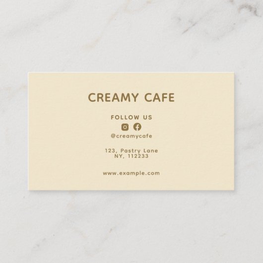 Sweet and Simple Bakery Pastry Cafe Visitekaartje (Achterkant)