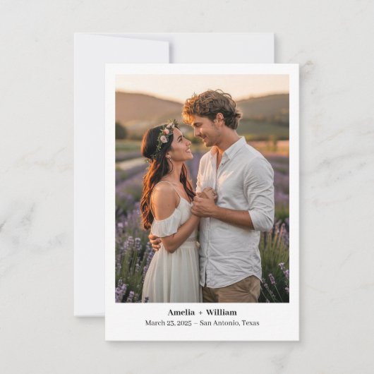 Sweet and Simple Text, Fotobruiloft Opslaan De Dat Save The Date (Voorkant)