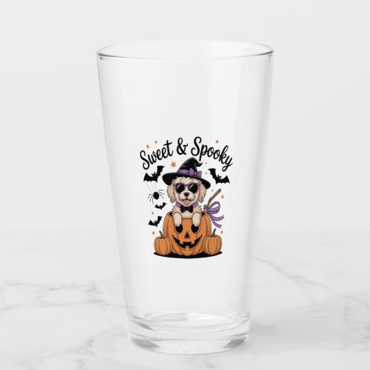 Sweet and Spooky Dog Halloween Glas (Voorkant)