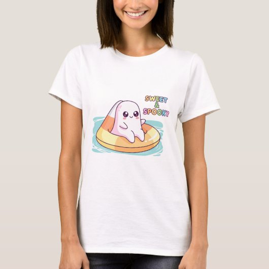 Sweet and Spooky Pastel Ghost T-shirt (Voorkant)