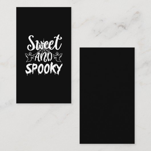 sweet and spooky visitekaartje (Voorkant / Achterkant)