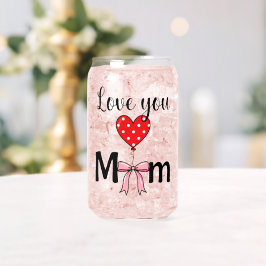 Sweet and stylish “Love You Mom” Blikvorm Glas