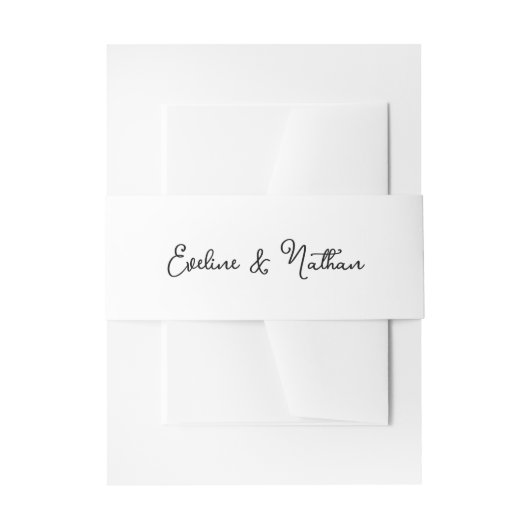 Sweet and Whimsical Eenvoudige zwart-wit bruiloft Uitnodigingen Wikkel (Voorkant Voorbeeld)