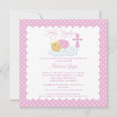 Sweet Angel Baby Girl & Cross Baptisme Inname Kaart (Voorkant)