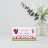 Sweet Angel en Hearts Aangepast Visitekaartje (Staand voorkant)