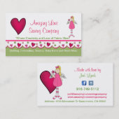 Sweet Angel en Hearts Aangepast Visitekaartje 2 (Voorkant / Achterkant)