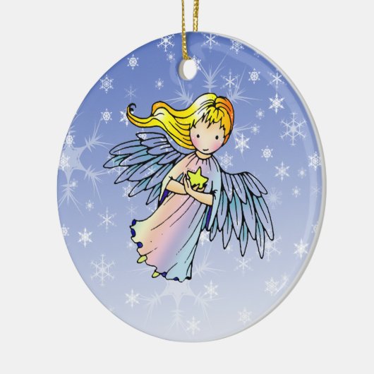 Sweet Angel Holding Star Kerst Ornament (Links)