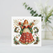 Sweet Angel with Christmas gifts Feestdagenkaart (Staand voorkant)