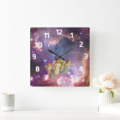  Sweet Angels Flying Vierkante Klok (Huis)