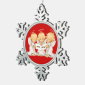 Sweet Angels Kerstliedjes Tin Sneeuwvlok Ornament (Rechts)