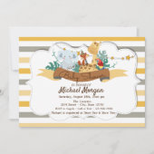 Sweet Animals Safari Striped Baby shower Kaart (Voorkant)