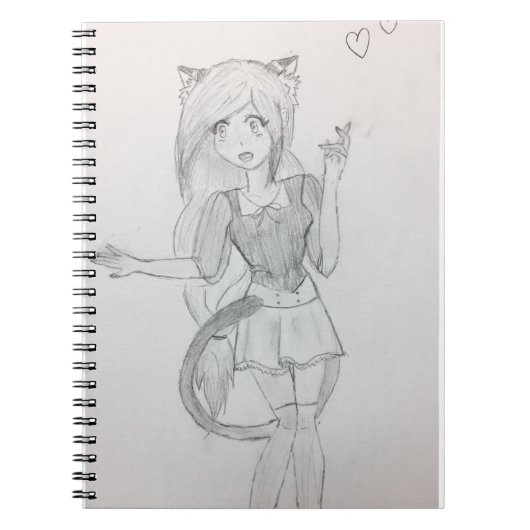 Sweet Anime Cat Girl Notitieboek (Voorkant)