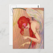 Sweet Antiek Redkopengel op het Harp-Briefkaart Briefkaart (Voorkant / Achterkant)