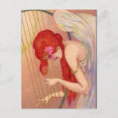 Sweet Antiek Redkopengel op het Harp-Briefkaart Briefkaart (Voorkant)