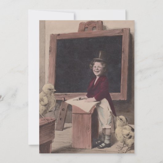 Sweet Antiek School Teacher Education Invitations Kaart (Voorkant)