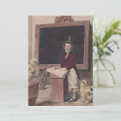 Sweet Antiek School Teacher Education Invitations Kaart (Staand voorkant)