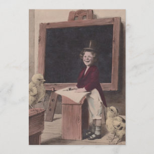 Sweet Antiek School Teacher Education Invitations Kaart