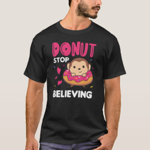 Sweet apen Funny Animals in Donut Roze T-shirt