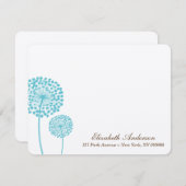 Sweet Aqua Dandelions Flat Note-kaarten Kaart (Voorkant / Achterkant)