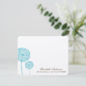Sweet Aqua Dandelions Flat Note-kaarten Kaart (Staand voorkant)