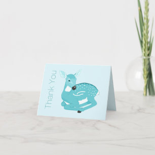 Sweet Aqua Fawn Baby - Hartelijk dank Bedankkaart