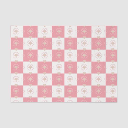 Sweet Argyle Hearts geruit weefselpapier Tissuepapier (Voorkant)