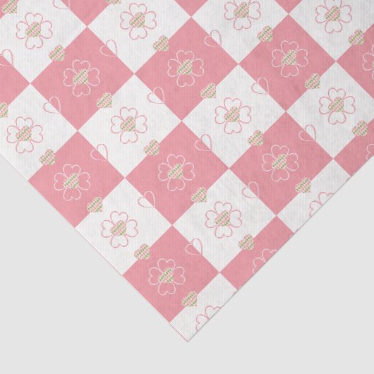 Sweet Argyle Hearts geruit weefselpapier Tissuepapier (Detail)