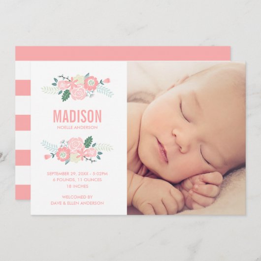 Sweet Arrival | Aankondiging van geboorte (Voorkant / Achterkant)