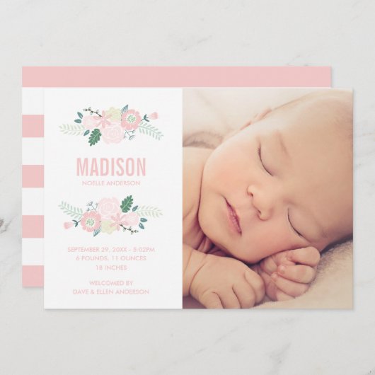 Sweet Arrival | Aankondiging van geboorte (Voorkant / Achterkant)