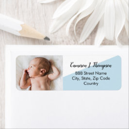 "Sweet Arrival" gepersonaliseerd Baby Photo Return Etiket